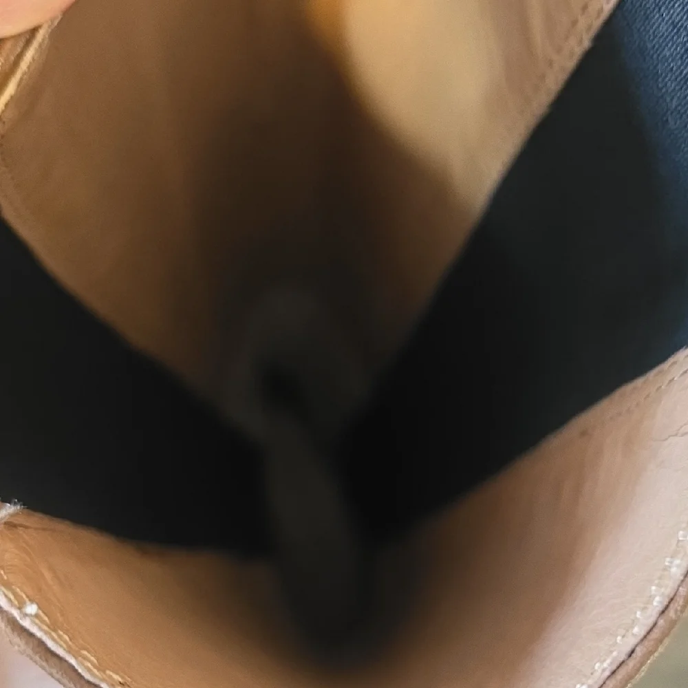 Madewell Brown Leather Heeled Boots with Black Panel - Picture 8 of 11